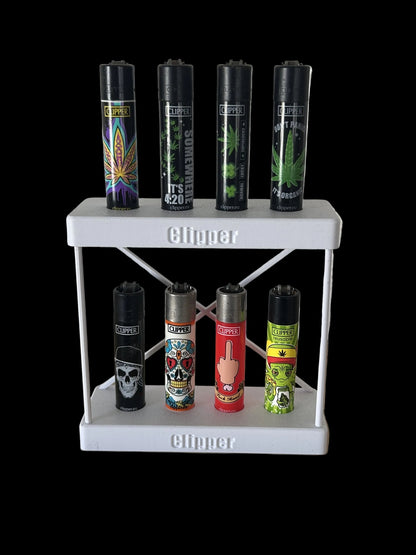 Display Regal für Feuerzeuge (CLIPPER) 2‑Ebenen Organizer für 8 Stück