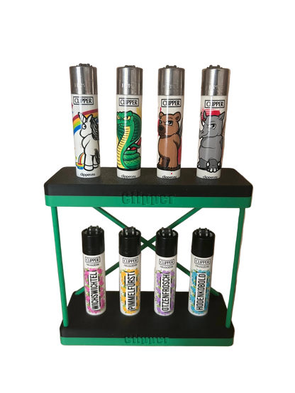 Display Regal für Feuerzeuge (CLIPPER) 2‑Ebenen Organizer für 8 Stück